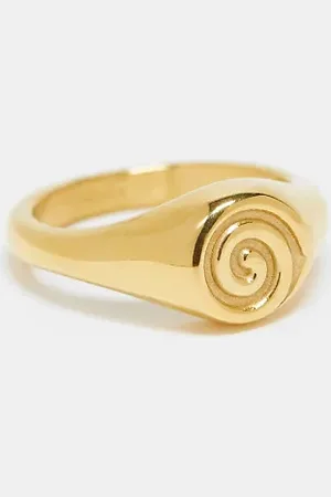 Neck On The Line Plated stainless steel swirl ring