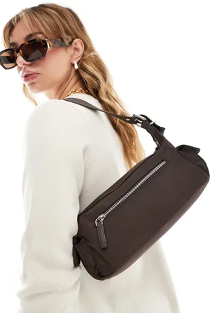 MANGO Side pocket shoulder bag in dark