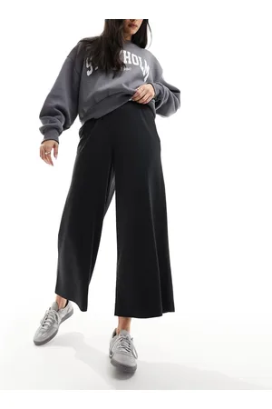 Monki Cilla cropped wide leg trousers in