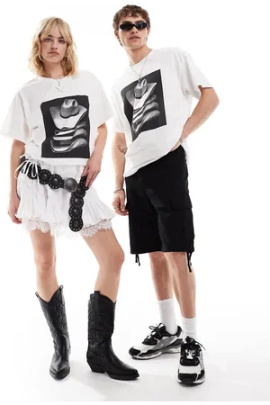 Reclaimed Unisex oversized t-shirt with cowboy hat photo print in