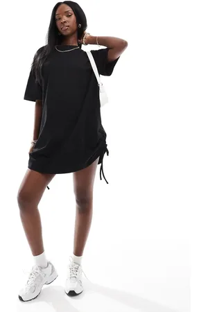 In The Style Ruched side oversized mini t-shirt dress in