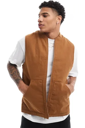 ASOS Washed gilet in tan