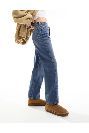 MANGO Straight leg jeans in mid wash
