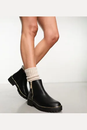 New Look Wide Fit chunky chelsea boots with hardware in