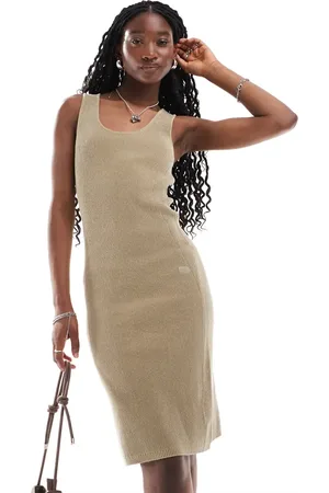 G-Star Bodycon ribbed knitted dress in khaki