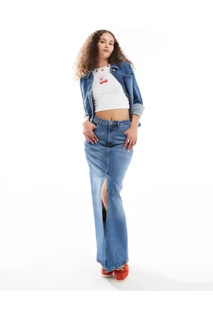 In wear InWear Pheiffer worn denim maxi skirt in