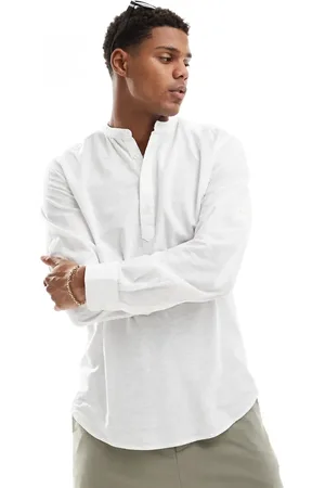 Only & Sons Linen mix overhead shirt in