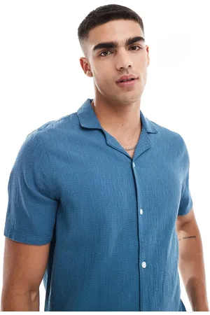 Hollister Short sleeve revere collar texture shirt boxy fit in mid