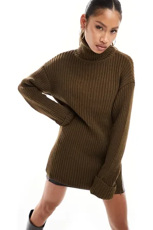 NA-KD Ribbed high neck jumper in