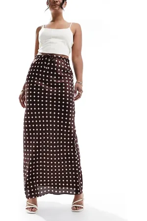 Style Cheat Satin maxi skirt with tie waist in spot