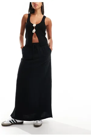 SELECTED Femme linen touch midi skirt in