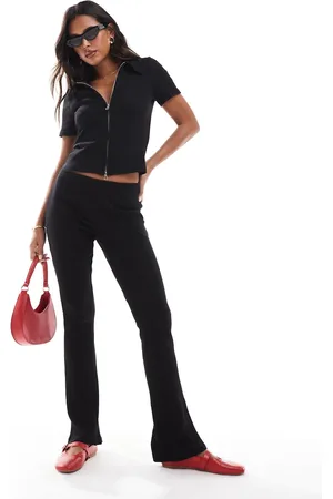VERO MODA Textured jersey flare trouser co-ord in