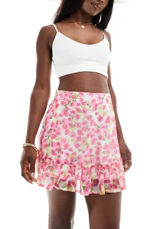 VERO MODA Mini skirt in rose print