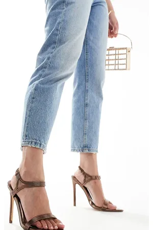 Public Desire Public Desire Volta Wide Fit heeled sandals in bronze metallic