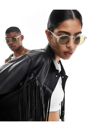 Le Specs Teen spirit deux round sunglasses in with green lens