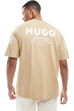 Hugo Blue Nalono relaxed fit t-shirt in beige