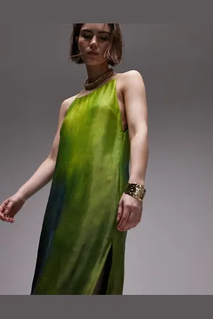 Topshop Premium high neck maxi dress in ombre print