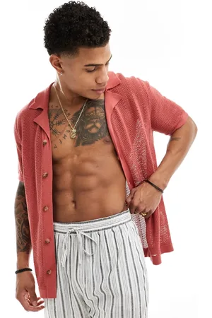 Only & Sons Open knit shirt in washed