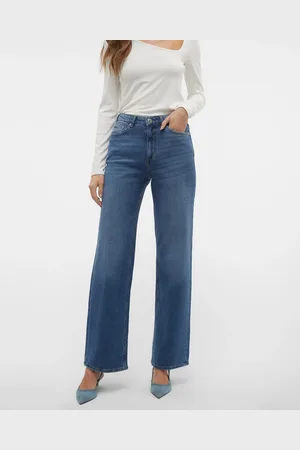 VERO MODA Tessa wide leg jeans in medium denim