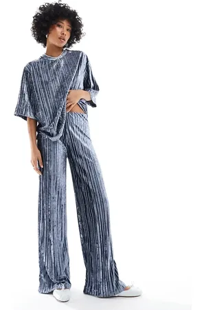MANGO Plisse trousers co-ord in