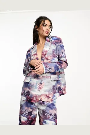 Annorlunda Renaissance print relaxed double breasted blazer co-ord