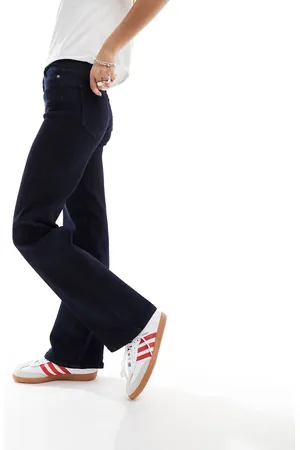 Dr Denim Moxy straight leg jeans in cape ink dark plain