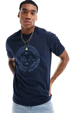 Marshall Artist Embroidered short sleeve t-shirt in navy