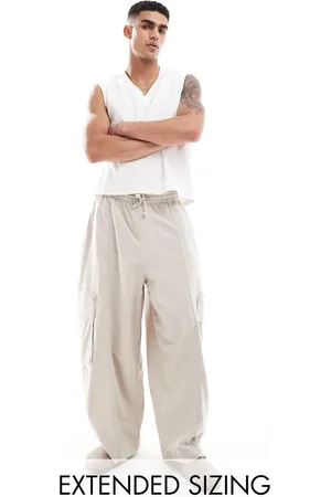 ASOS Oversized cargo trouser in linen texture