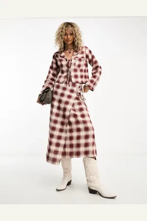 Native Youth Tie detail wrap midaxi skirt co-ord in