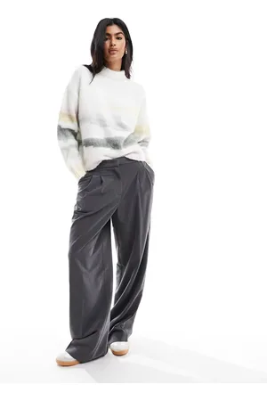 Pieces® Ombre stripe jumper in cream