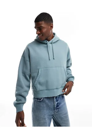 Abercrombie & Fitch Cropped vintage blank hoodie in grey