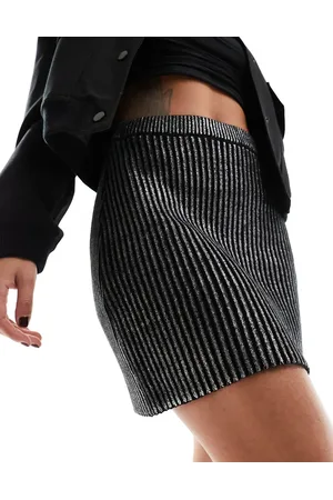 NA-KD Knitted glitter skirt in