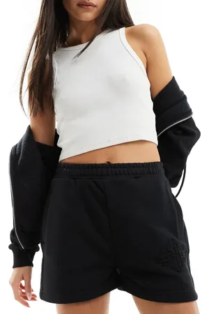 The Couture Club Co-ord emblem raw edge shorts in