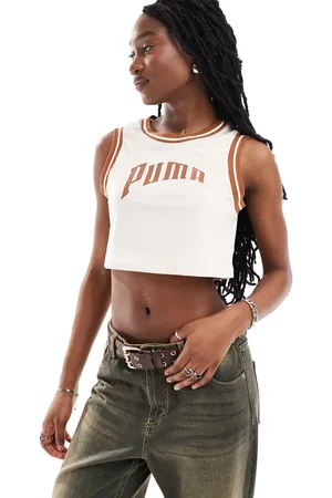 PUMA For The Fanbase crop top in beige