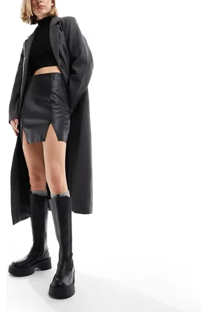 Miss Selfridge Faux leather mini skirt in