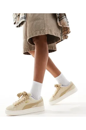 PUMA Suede XL trainers in tan and beige
