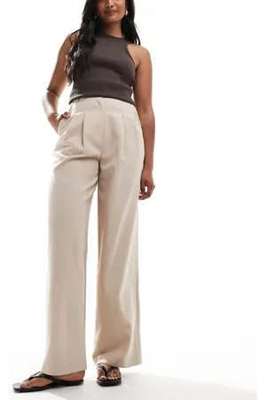 Miss Selfridge Fleck wide leg tailored trouser in taupe