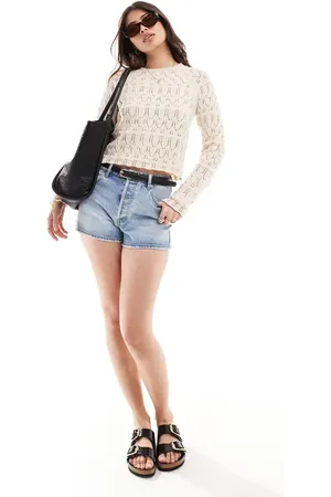 VERO MODA Crochet top in cream
