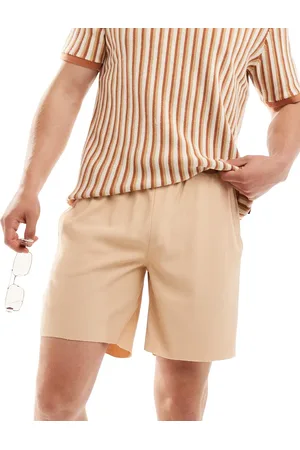 Only & Sons Plisse pull on short in beige