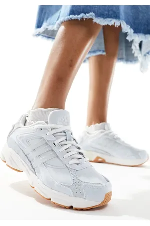 adidas Response CL trainers in soft blue with gum sole