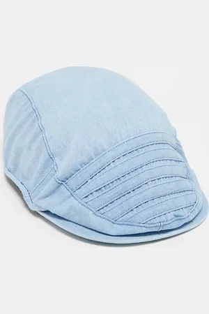 Reclaimed Unisex flat cap with seamed detail in denim