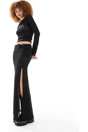 COLLUSION Trim detail knit maxi skirt in