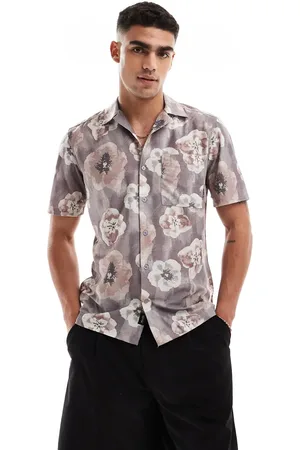 Only & Sons Revere collar regular fit shirt with blurred floral print