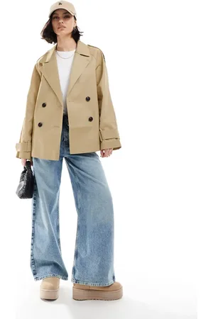 ASOS Short trench coat in stone