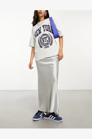 New Look Satin blend maxi skirt in