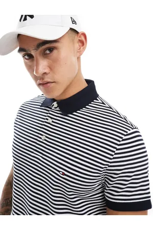 Tommy Hilfiger 1985 slim polo shirt in navy and stripe