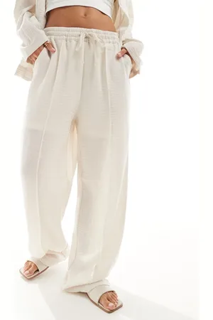 Object Wide leg trouser co-ord with seam detail in off