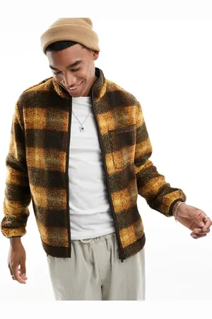 SELECTED Check borg jacket in
