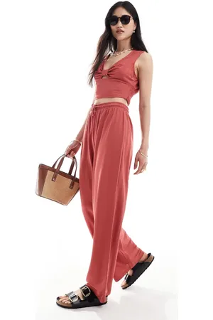 ONLY Wide leg trouser co-ord in rust
