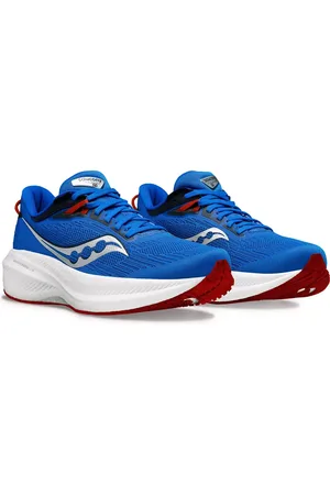 Saucony Triumph 21 neutral running trainers in cobalt and silver